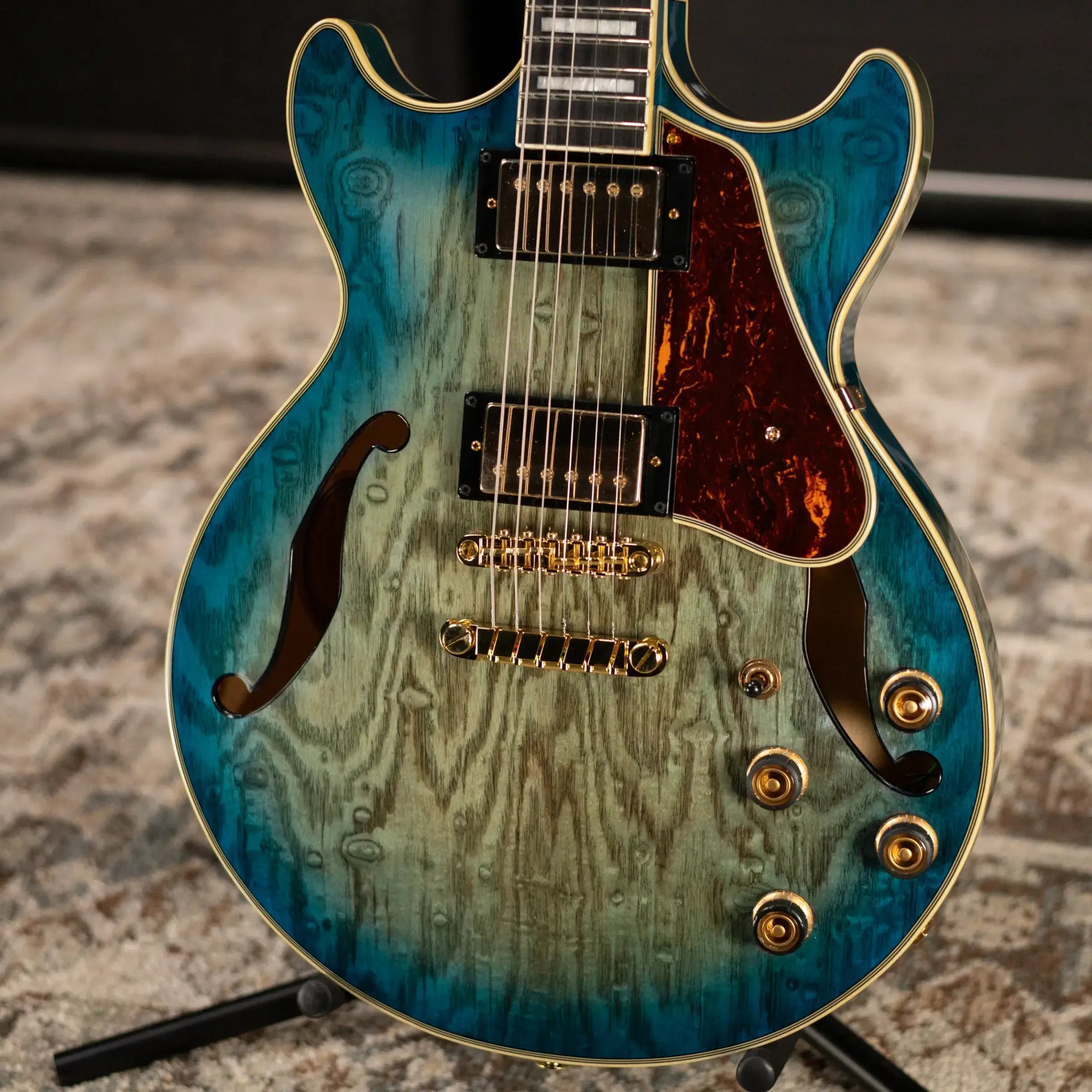 Ibanez AM93QAJBB Artcore Expressionist Semi-Hollow Electric Guitar - Jet Blue Burst