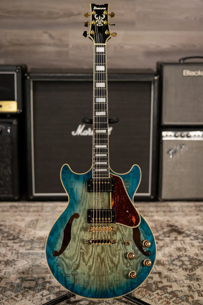 Ibanez AM93QAJBB Artcore Expressionist Semi-Hollow Electric Guitar - Jet Blue Burst