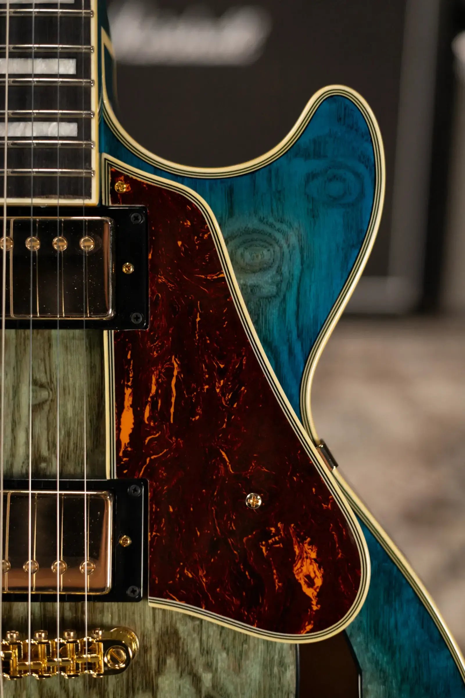 Ibanez AM93QAJBB Artcore Expressionist Semi-Hollow Electric Guitar - Jet Blue Burst