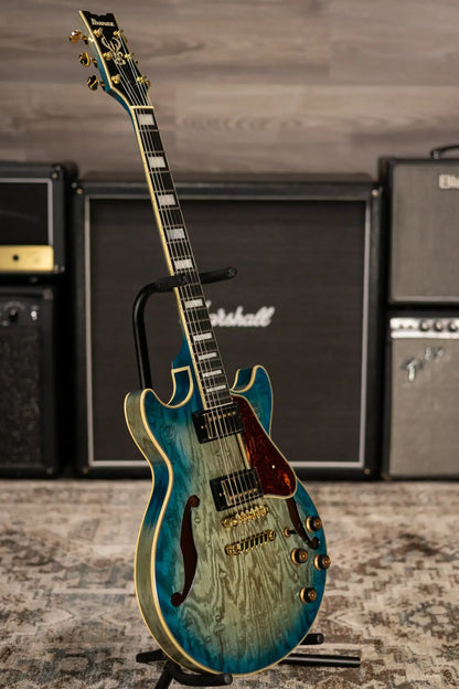 Ibanez AM93QAJBB Artcore Expressionist Semi-Hollow Electric Guitar - Jet Blue Burst