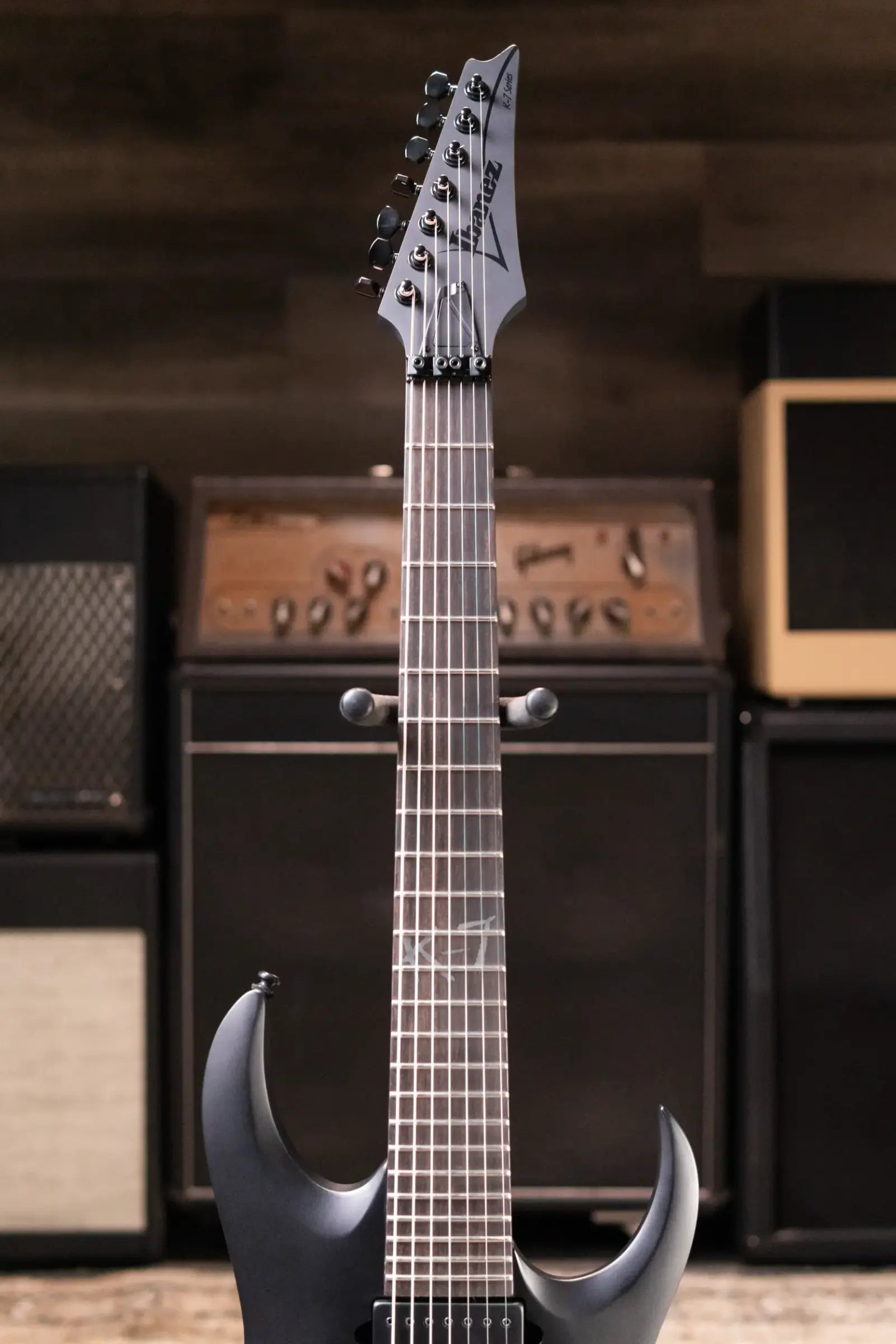 Ibanez K7YIN James "Munky" Shaffer Signature 7-String Electric Guitar - Matte Black with Gig Bag
