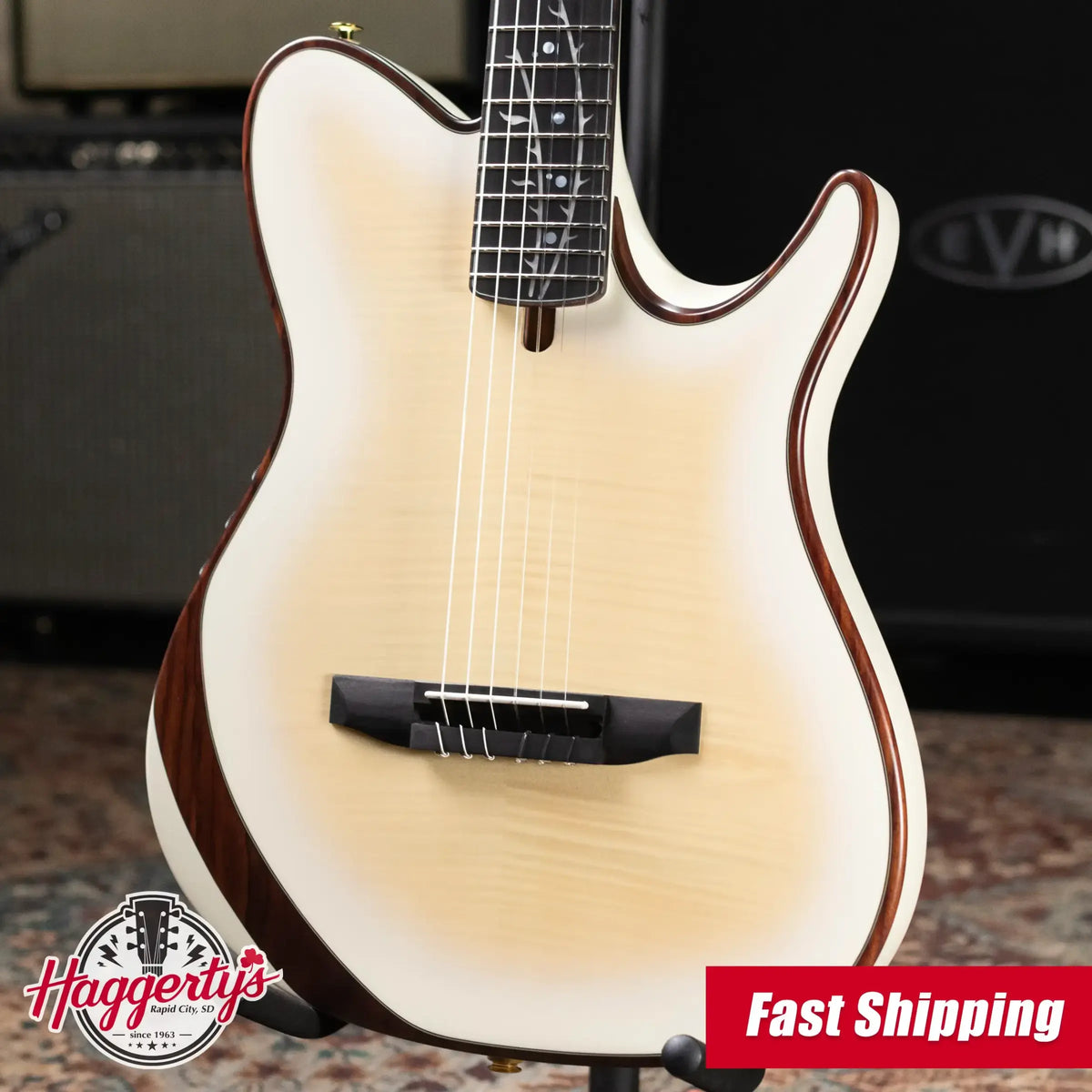 Ibanez TOD100FMN Tim Henson Signature Nylon Electric Guitar - Toasted Marshmallow Matte with Gig Bag