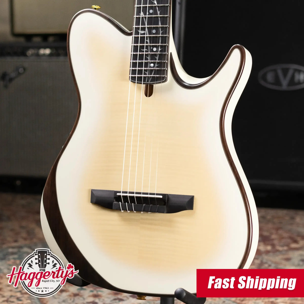 Ibanez TOD100FMN Tim Henson Signature Nylon Electric Guitar - Toasted Marshmallow Matte with Gig Bag