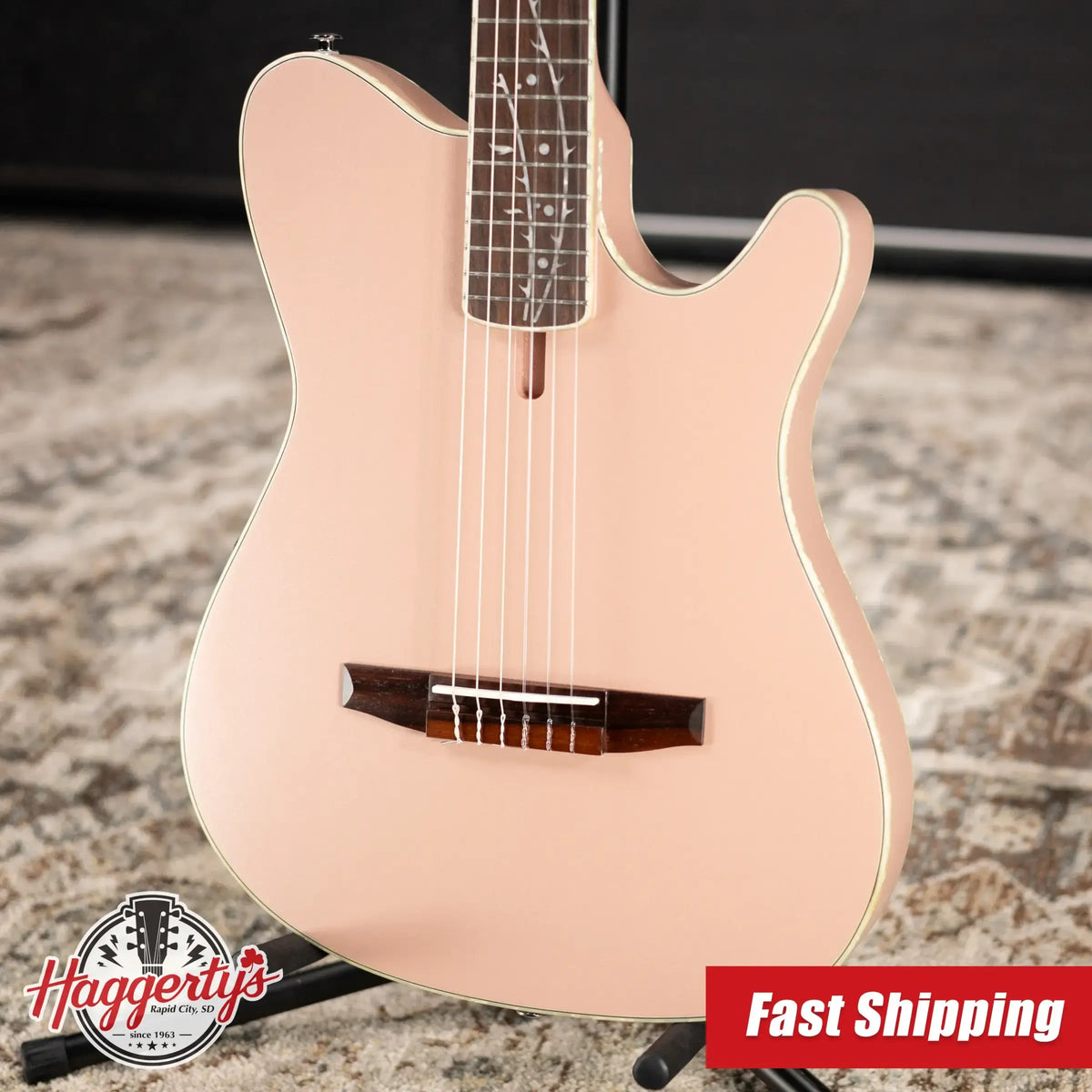 Ibanez TOD10N Tim Henson Signature Nylon Acoustic/Electric Guitar - Pearl Pink Flat