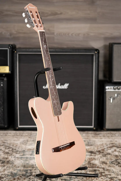 Ibanez TOD10N Tim Henson Signature Nylon Acoustic/Electric Guitar - Pearl Pink Flat