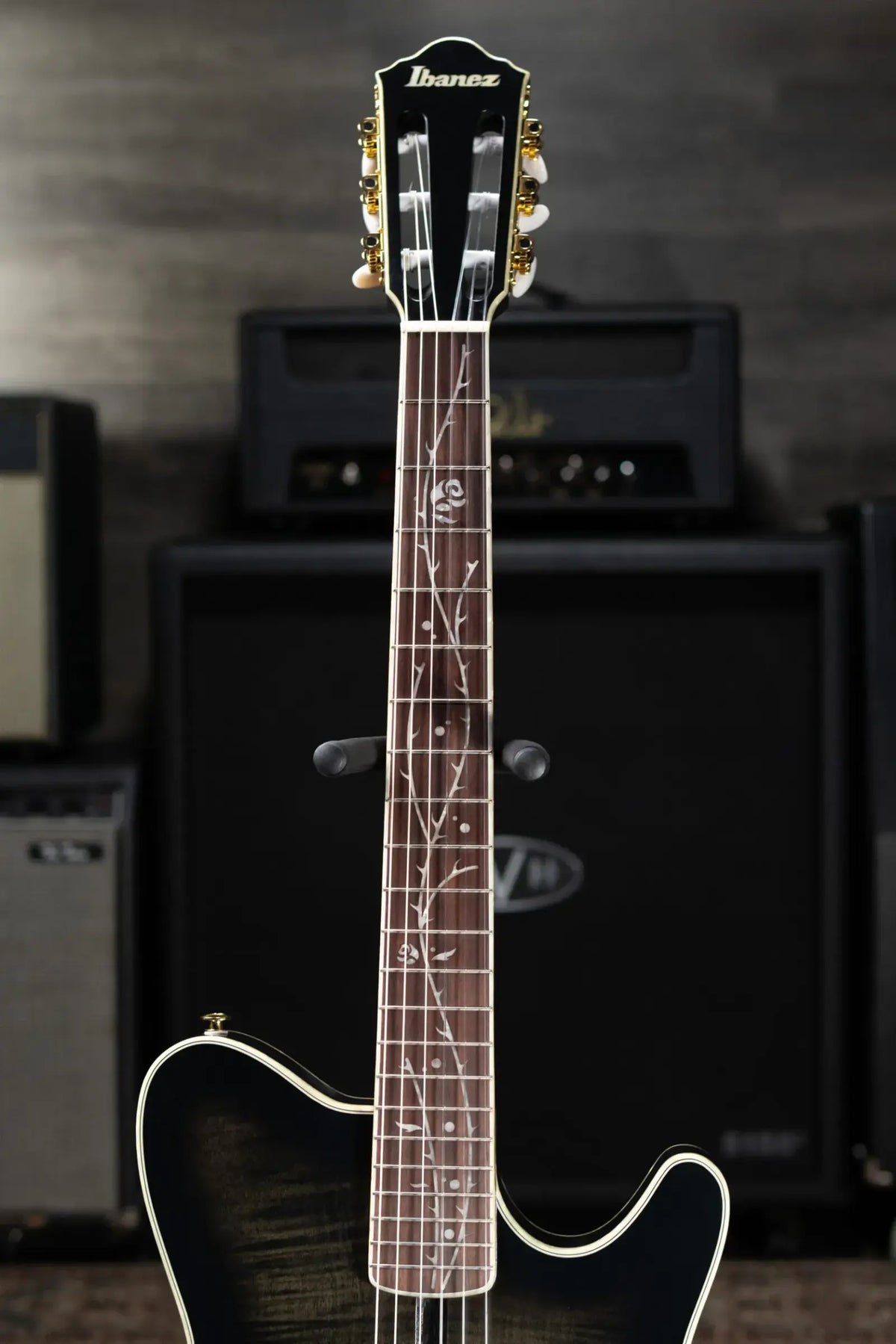 Ibanez TOD20FMN Tim Henson Signature Nylon Acoustic/Electric Guitar - Black Burst Fade Low Gloss