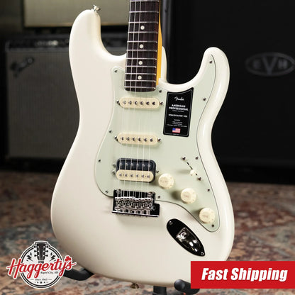 Fender American Professional Stratocaster HSS Electric Guitar - Olympic White with Hardshell Case