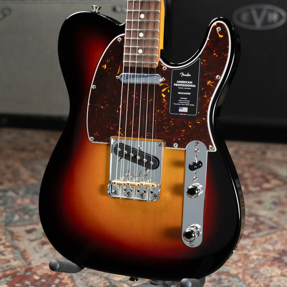 Fender American Professional Telecaster Electric Guitar - 3-Color Sunburst with Hardshell Case
