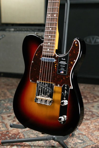 Fender American Professional Telecaster Electric Guitar - 3-Color Sunburst with Hardshell Case