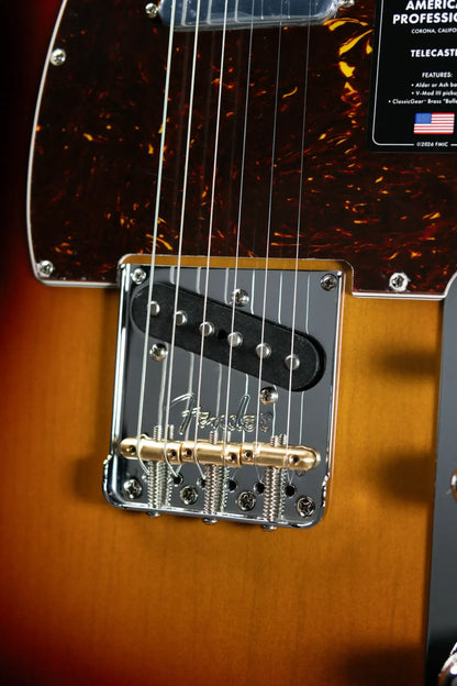 Fender American Professional Telecaster Electric Guitar - 3-Color Sunburst with Hardshell Case