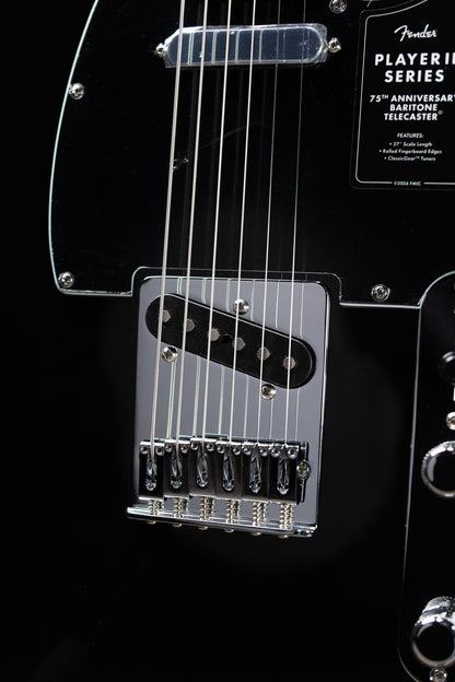 Fender 75th Anniversary Player II Baritone Telecaster Electric Guitar - Black