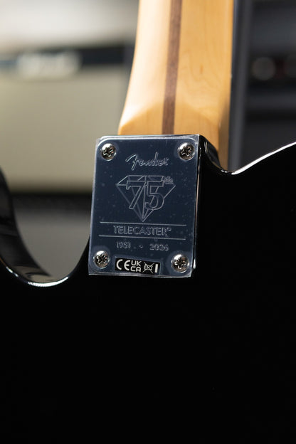 Fender 75th Anniversary Player II Baritone Telecaster Electric Guitar - Black