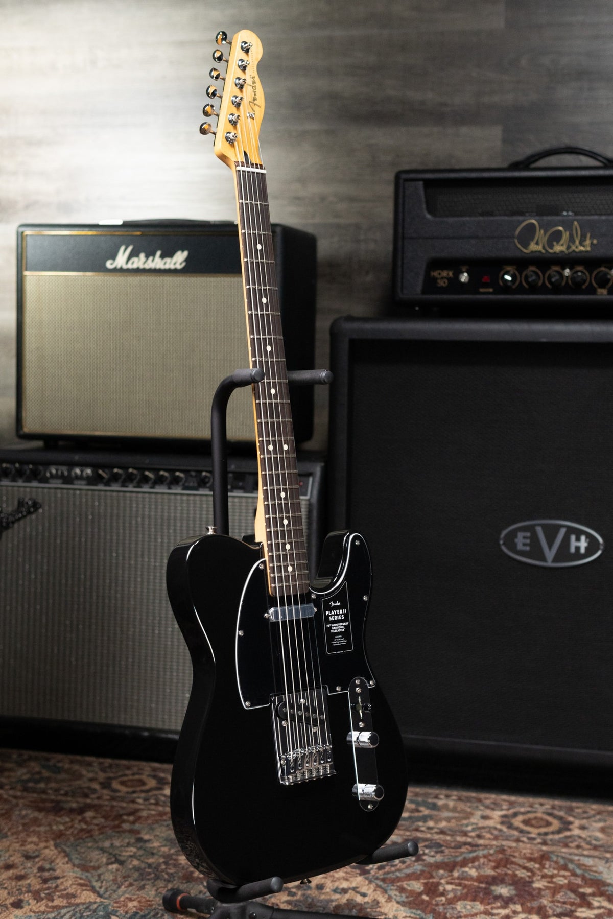 Fender 75th Anniversary Player II Baritone Telecaster Electric Guitar - Black