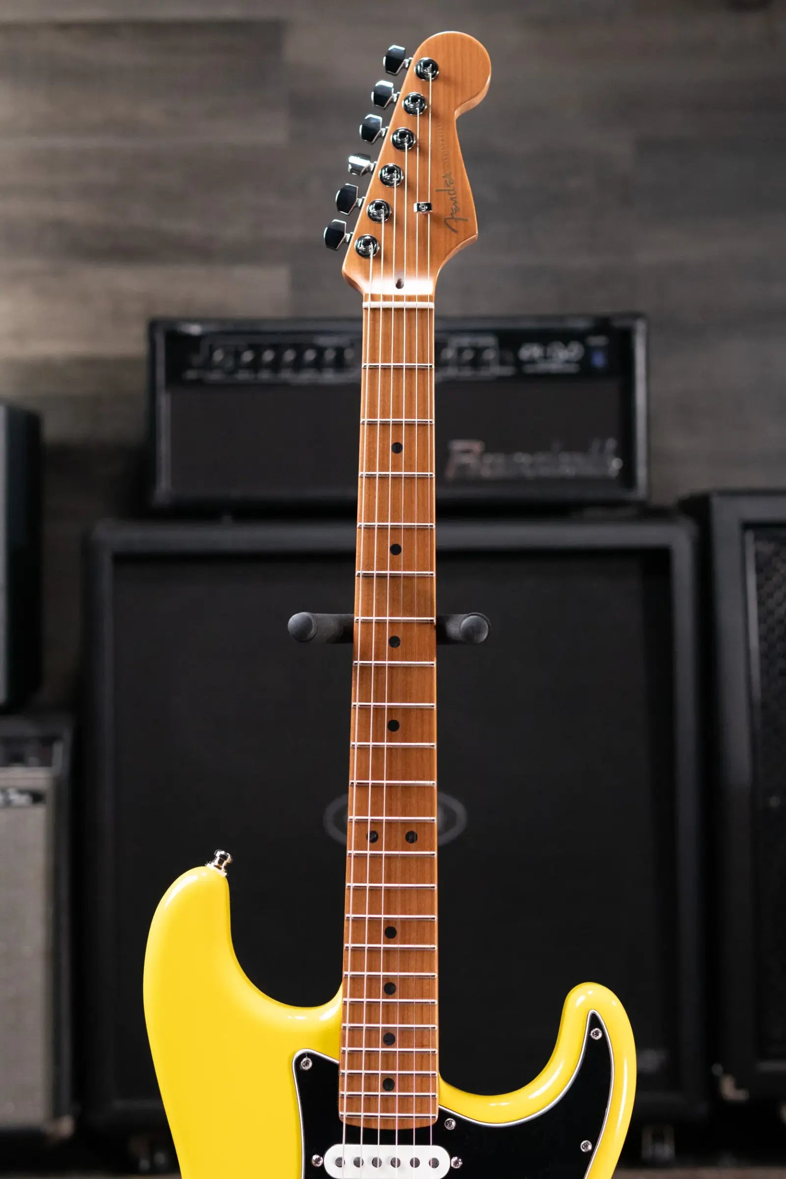 Fender Limited Edition American Ultra II HSS Stratocaster Electric Guitar - Graffiti Yellow with Hardshell Case