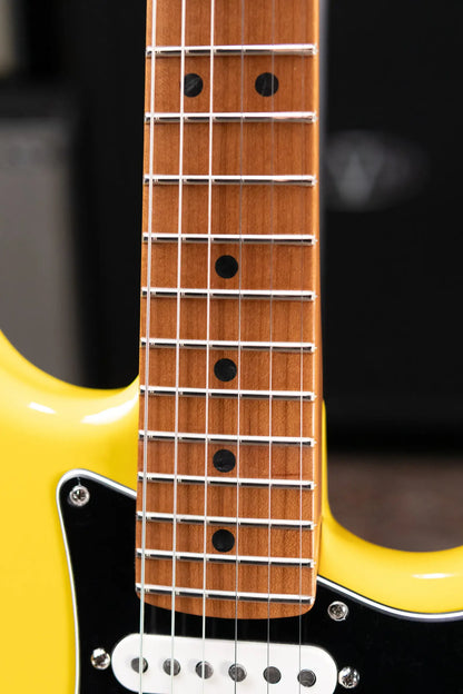 Fender Limited Edition American Ultra II HSS Stratocaster Electric Guitar - Graffiti Yellow with Hardshell Case
