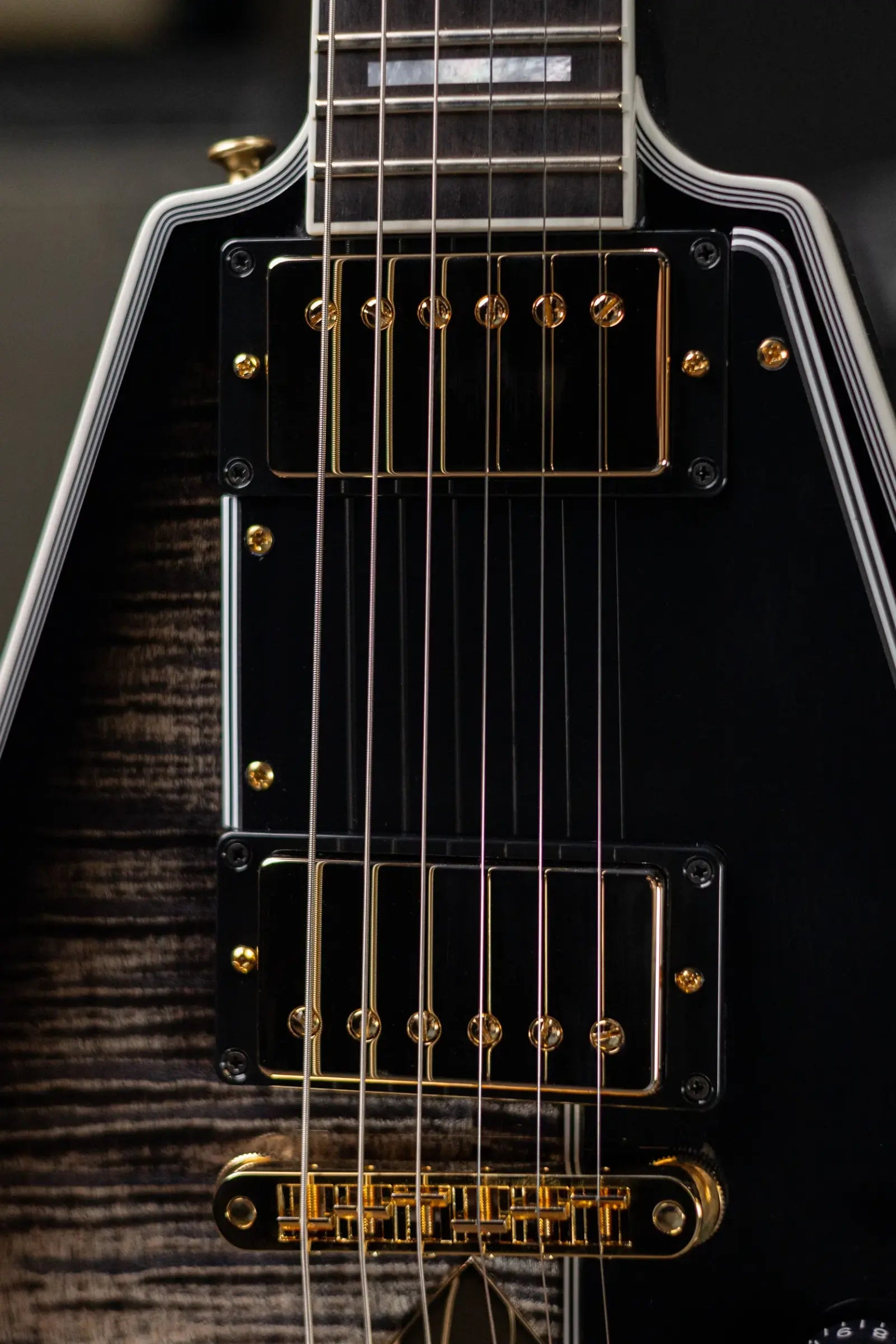 Gibson Custom Shop Flying V Custom Figured Electric Guitar - Cobra Burst with Hardshell Case