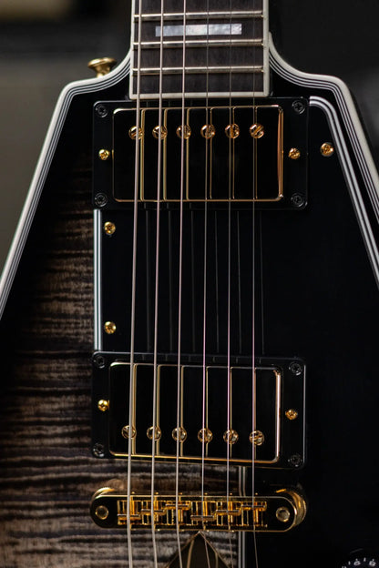 Gibson Custom Shop Flying V Custom Figured Electric Guitar - Cobra Burst with Hardshell Case