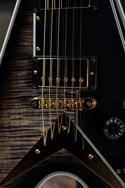 Gibson Custom Shop Flying V Custom Figured Electric Guitar - Cobra Burst with Hardshell Case