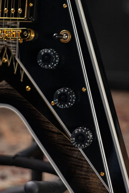 Gibson Custom Shop Flying V Custom Figured Electric Guitar - Cobra Burst with Hardshell Case