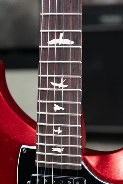 PRS S2 Vela Semi-Hollow Satin Electric Guitar - Red Apple Metallic with Gig Bag