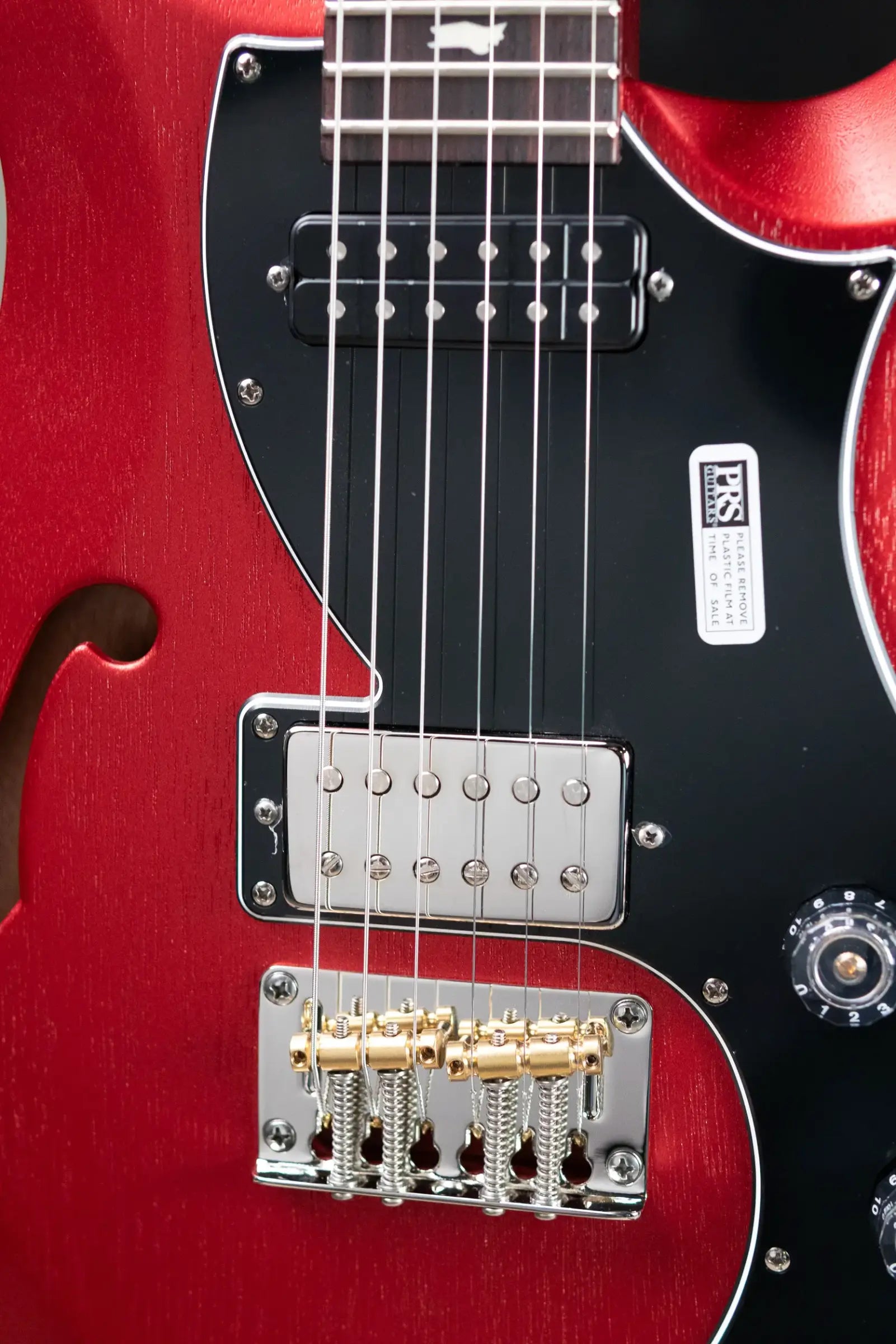 PRS S2 Vela Semi-Hollow Satin Electric Guitar - Red Apple Metallic with Gig Bag