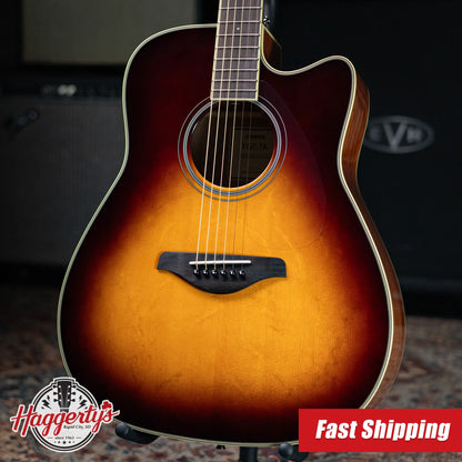 Yamaha FGC-TA Transacoustic Cutaway Acoustic/Electric Guitar - Brown Sunburst