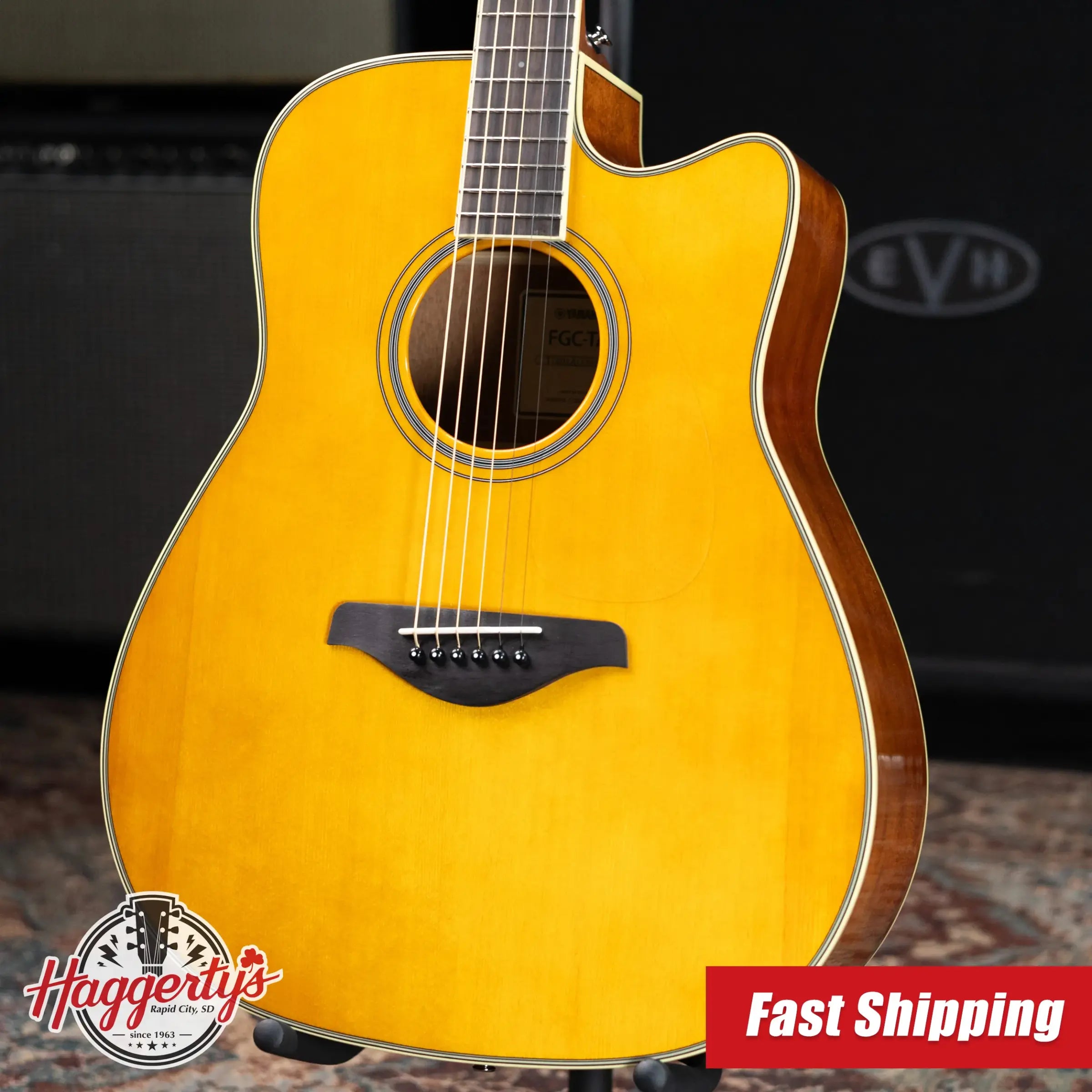 Yamaha FGC-TA Transacoustic Cutaway Acoustic/Electric Guitar - Vintage Tint