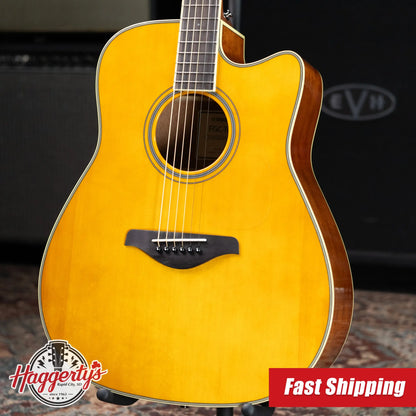 Yamaha FGC-TA Transacoustic Cutaway Acoustic/Electric Guitar - Vintage Tint