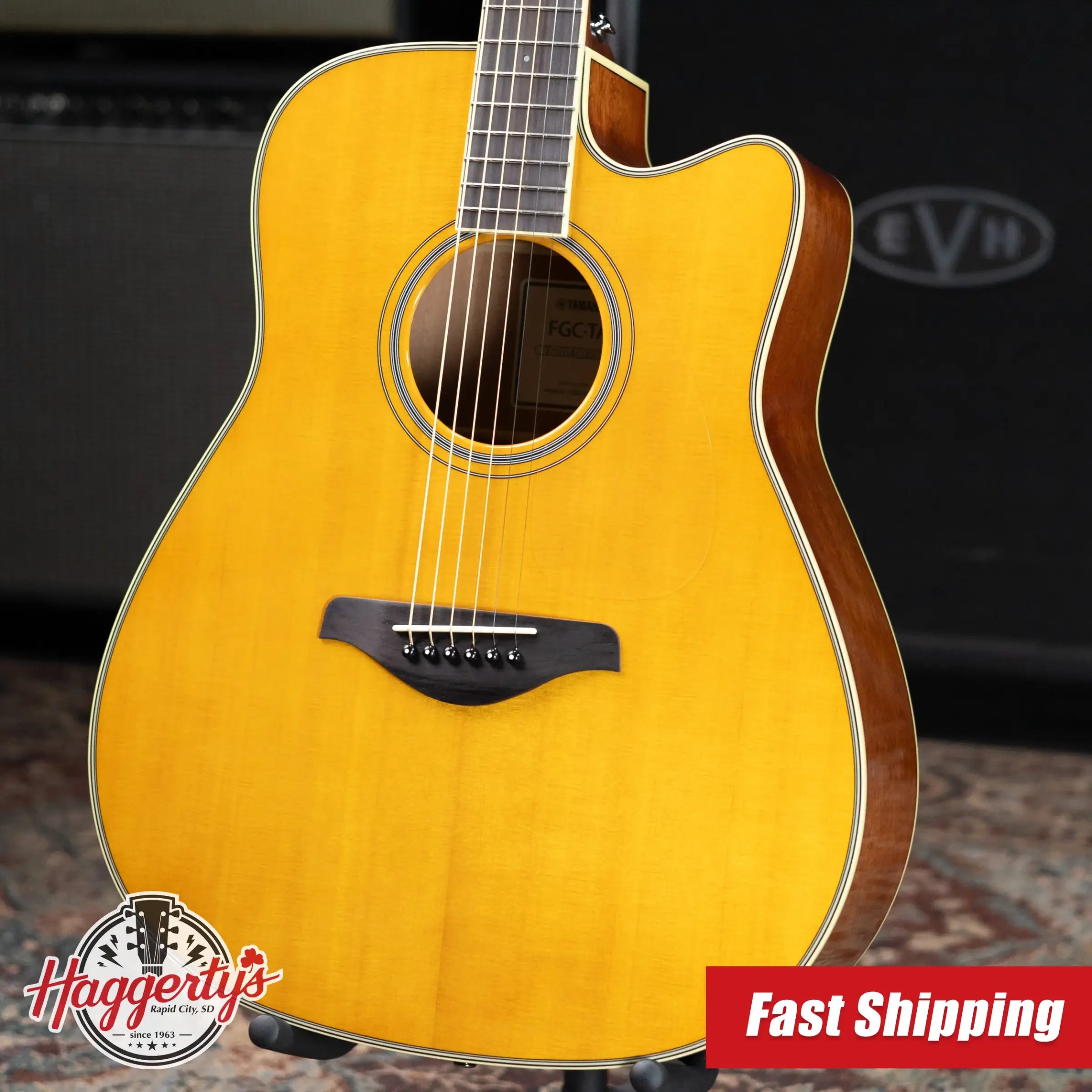 Yamaha FGC-TA Transacoustic Cutaway Acoustic/Electric Guitar - Vintage Tint