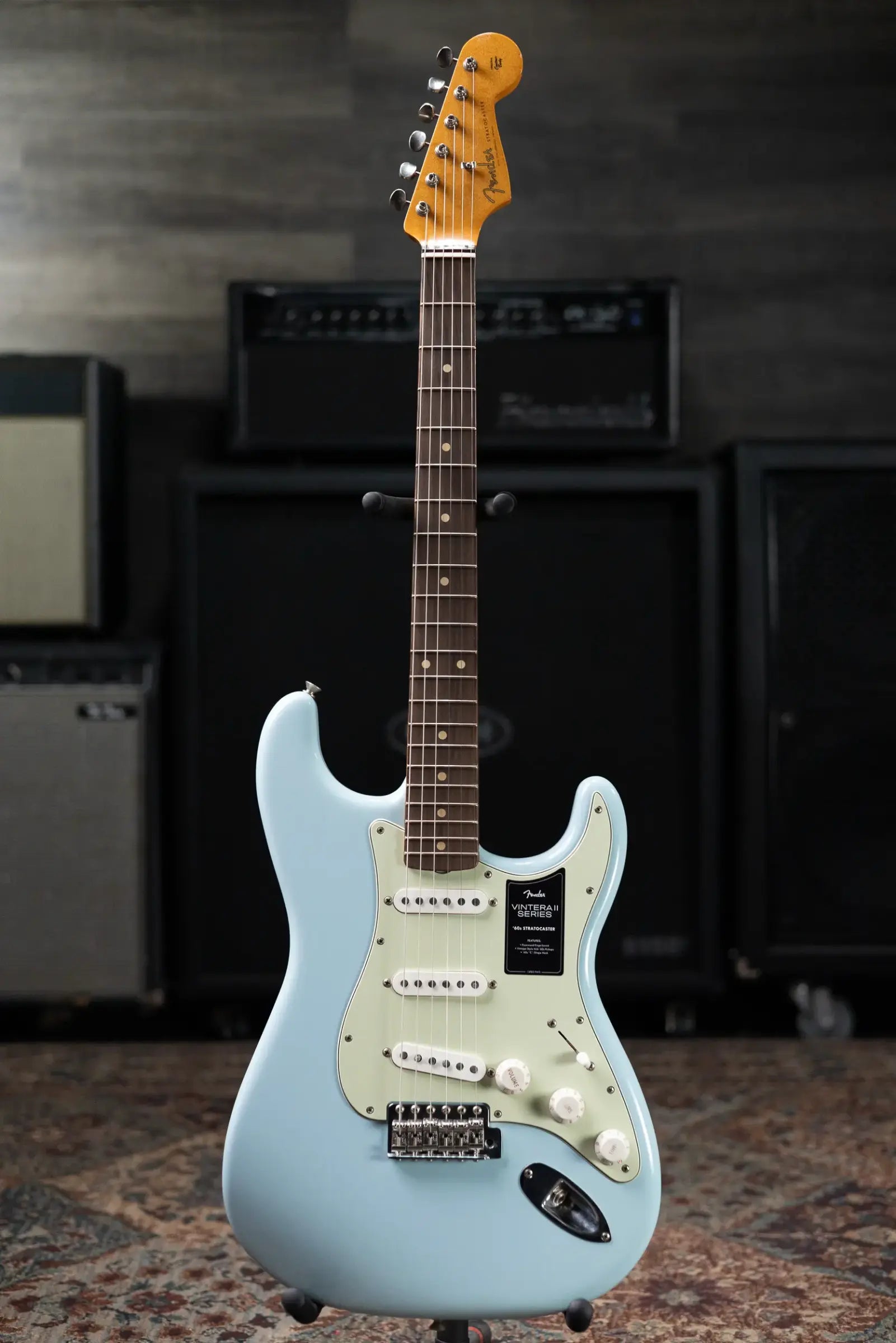 Fender Limited Edition Vintera II Road Worn '60s Stratocaster Electric Guitar - Sonic Blue with Hardshell Case