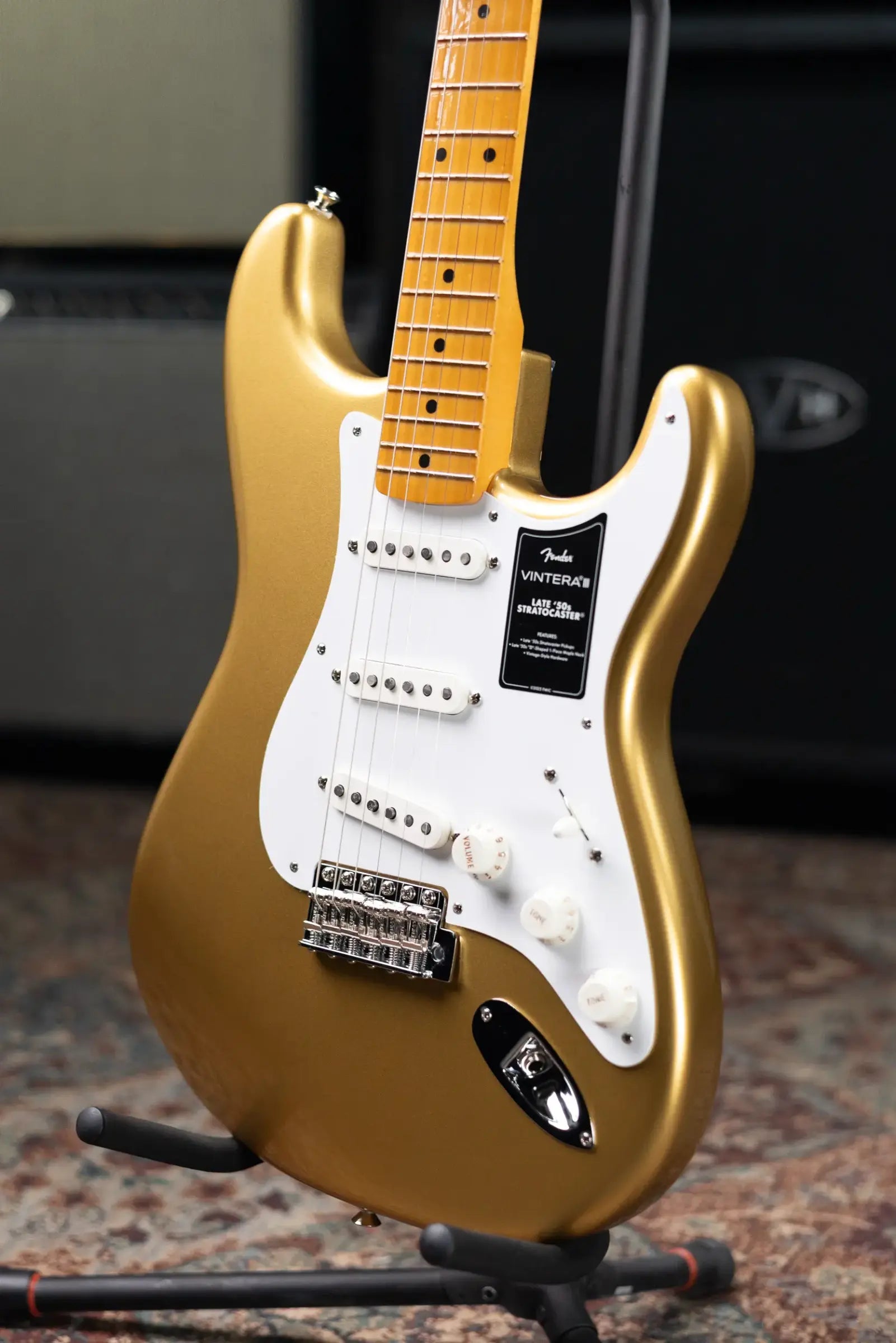Fender Vintera III Late '50s Stratocaster Electric Guitar - Aztec Gold with Gig Bag