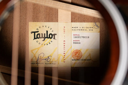 Taylor Next Generation 322ce 14-Fret Grand Concert Acoustic/Electric Guitar - Shaded Edgeburst with Hardshell Case