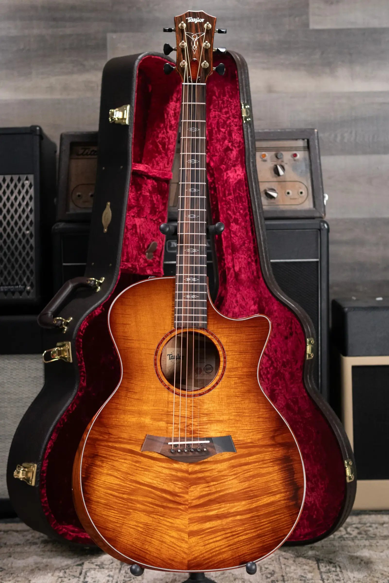 Taylor Custom #12343 Grand Auditorium Acoustic/Electric Guitar - Master Grade Koa with Hardshell Case