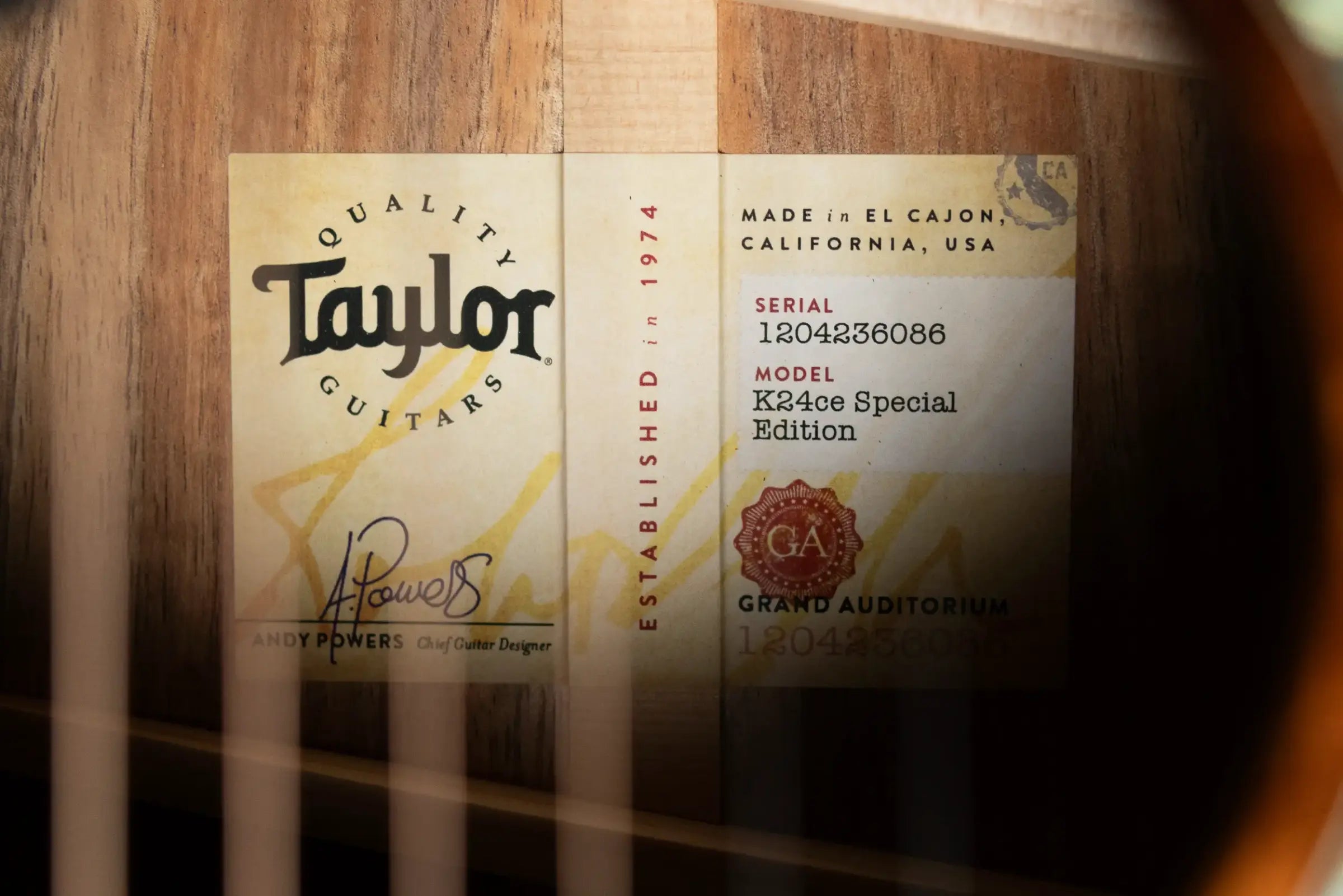 Taylor Next Generation K24ce Special Edition Grand Auditorium Acoustic/Electric Guitar - Shaded Edgeburst with Hardshell Case