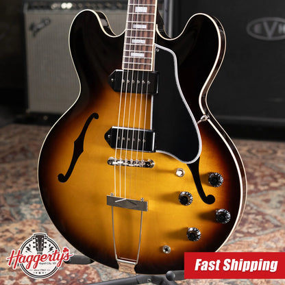 Gibson ES-330 Hollow Body Electric Guitar - Tobacco Burst with Hardshell Case