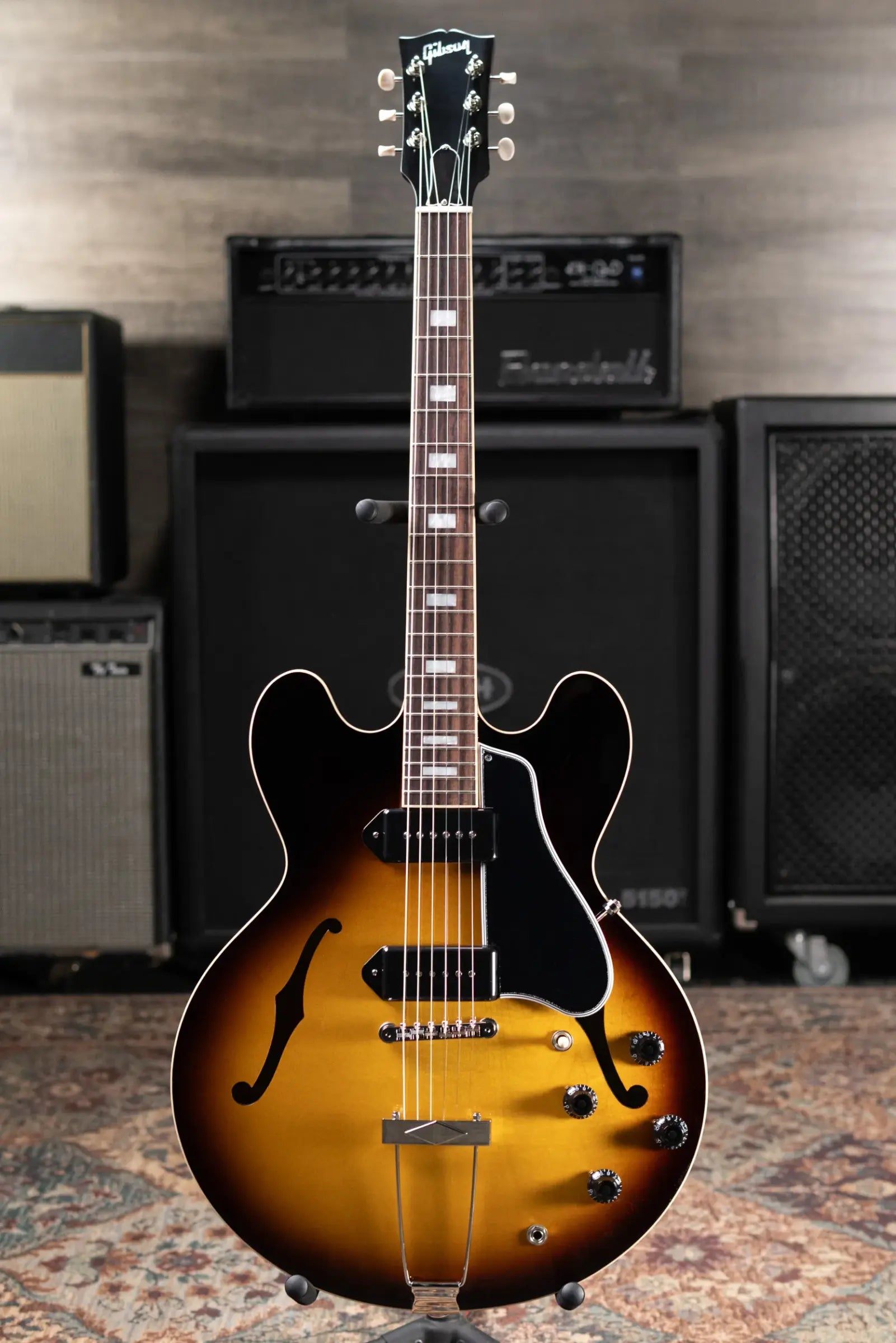 Gibson ES-330 Hollow Body Electric Guitar - Tobacco Burst with Hardshell Case