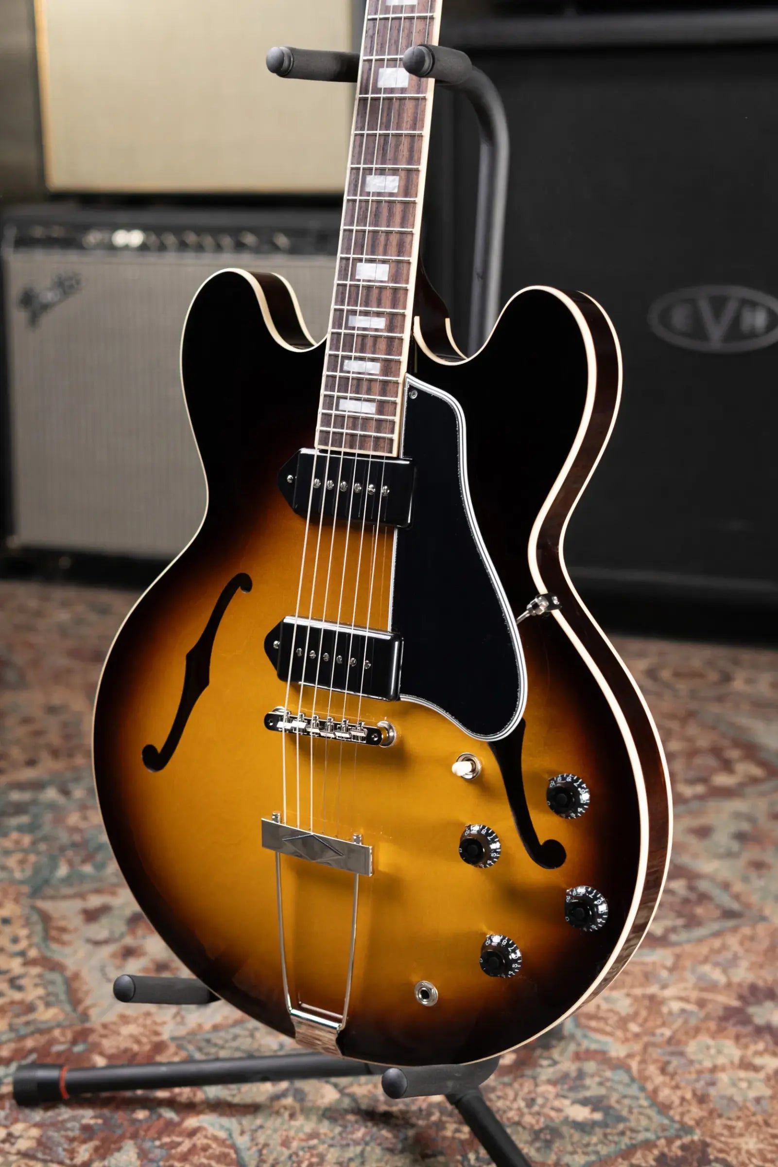 Gibson ES-330 Hollow Body Electric Guitar - Tobacco Burst with Hardshell Case