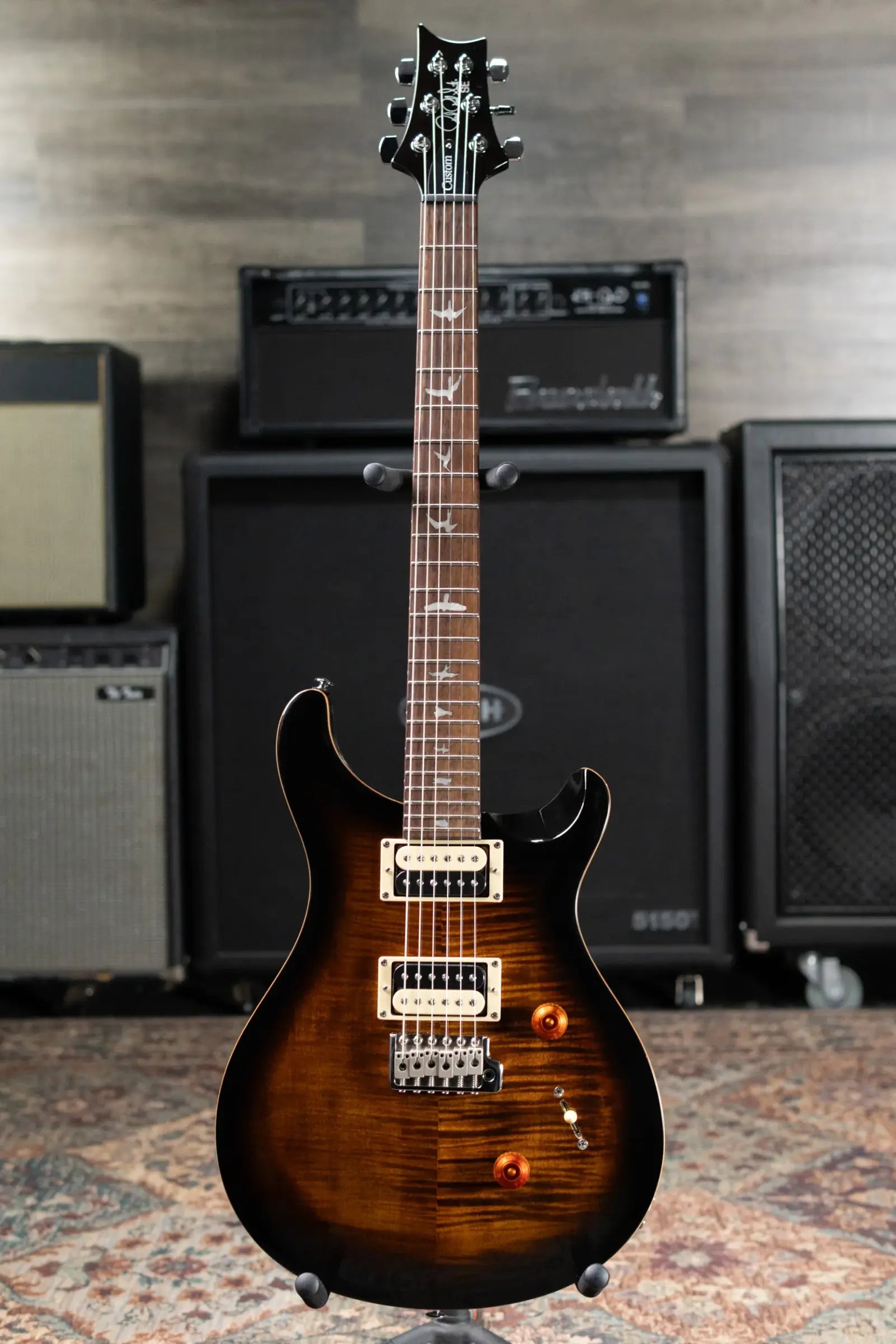 PRS SE Custom 24 Electric Guitar - Black Gold with Gig Bag - Used