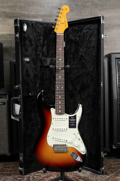 Fender Dealer Exclusive Vintera Road Worn '60s Stratocaster, Rosewood Fingerboard Electric Guitar - 3-Color Sunburst with Hardshell Case