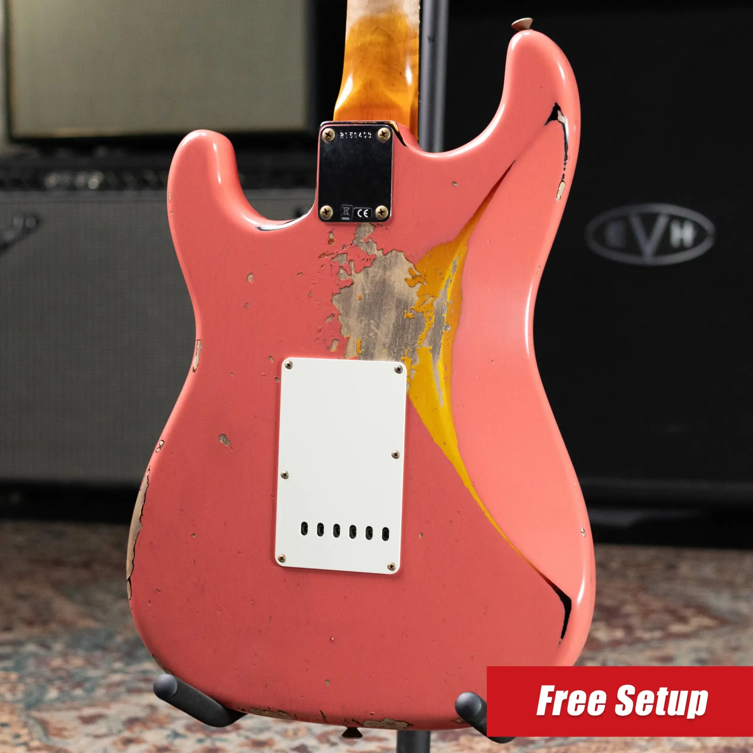 Fender Custom Shop '60 Stratocaster Heavy Relic Electric Guitar - Super Faded Fiesta Red over 3-Tone Burst with Hardshell Case