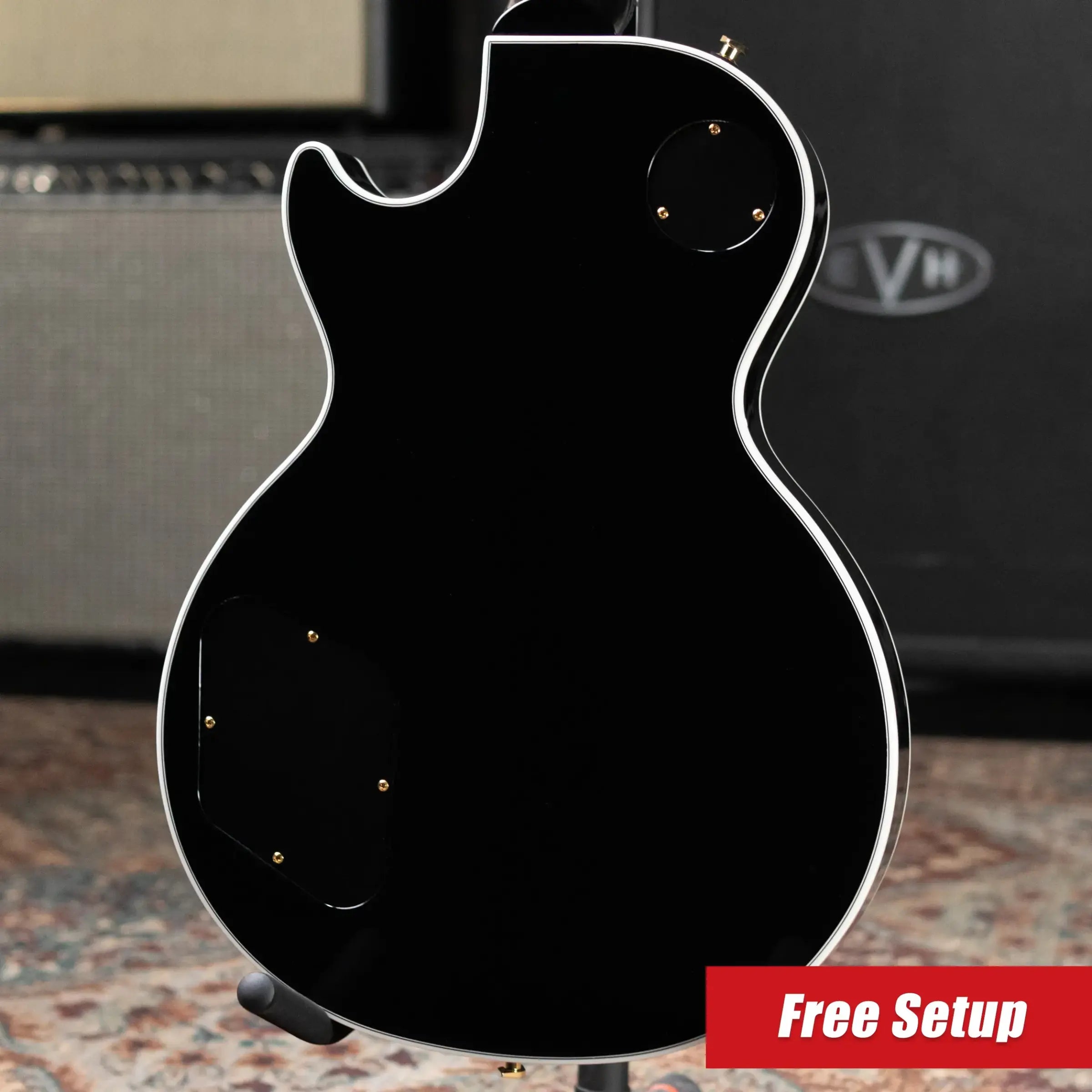 Gibson '70s Les Paul Custom Electric Guitar - Ebony with Hardshell Case