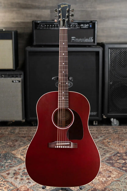 Gibson J-45 Special Dreadnought Acoustic/Electric Guitar - Satin Wine Red with Gig Bag