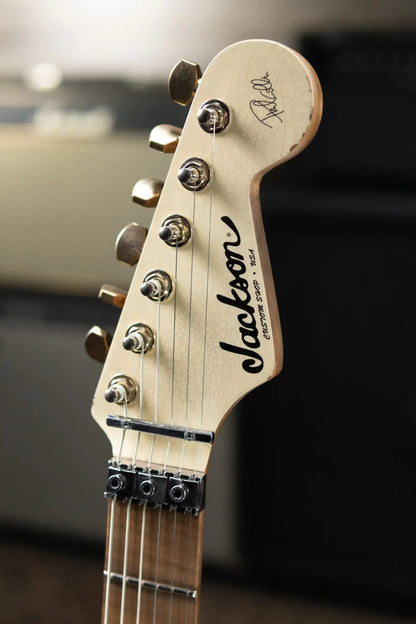 Jackson Custom Shop Special Edition PC1 Phil Collen Signature HSS FR84 Electric Guitar - Nitro Tour Relic Vanilla Shake with Hardshell Case