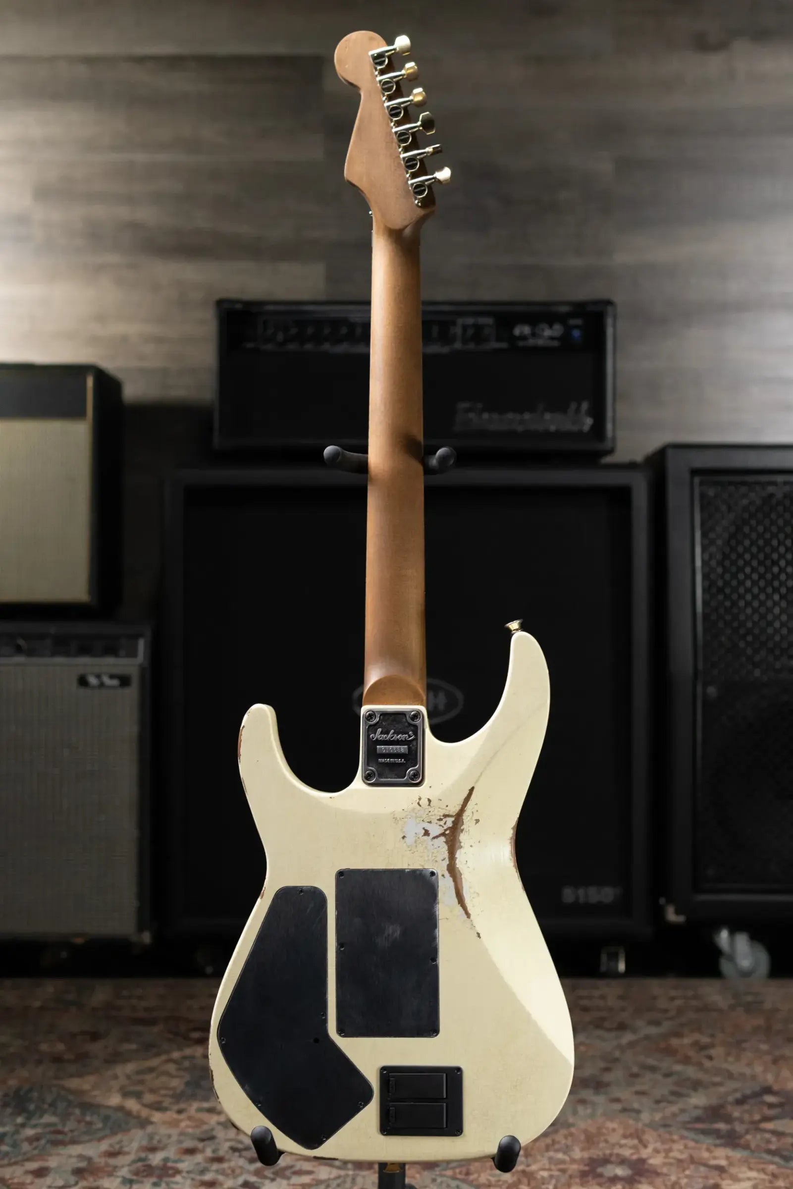 Jackson Custom Shop Special Edition PC1 Phil Collen Signature HSS FR84 Electric Guitar - Nitro Tour Relic Vanilla Shake with Hardshell Case
