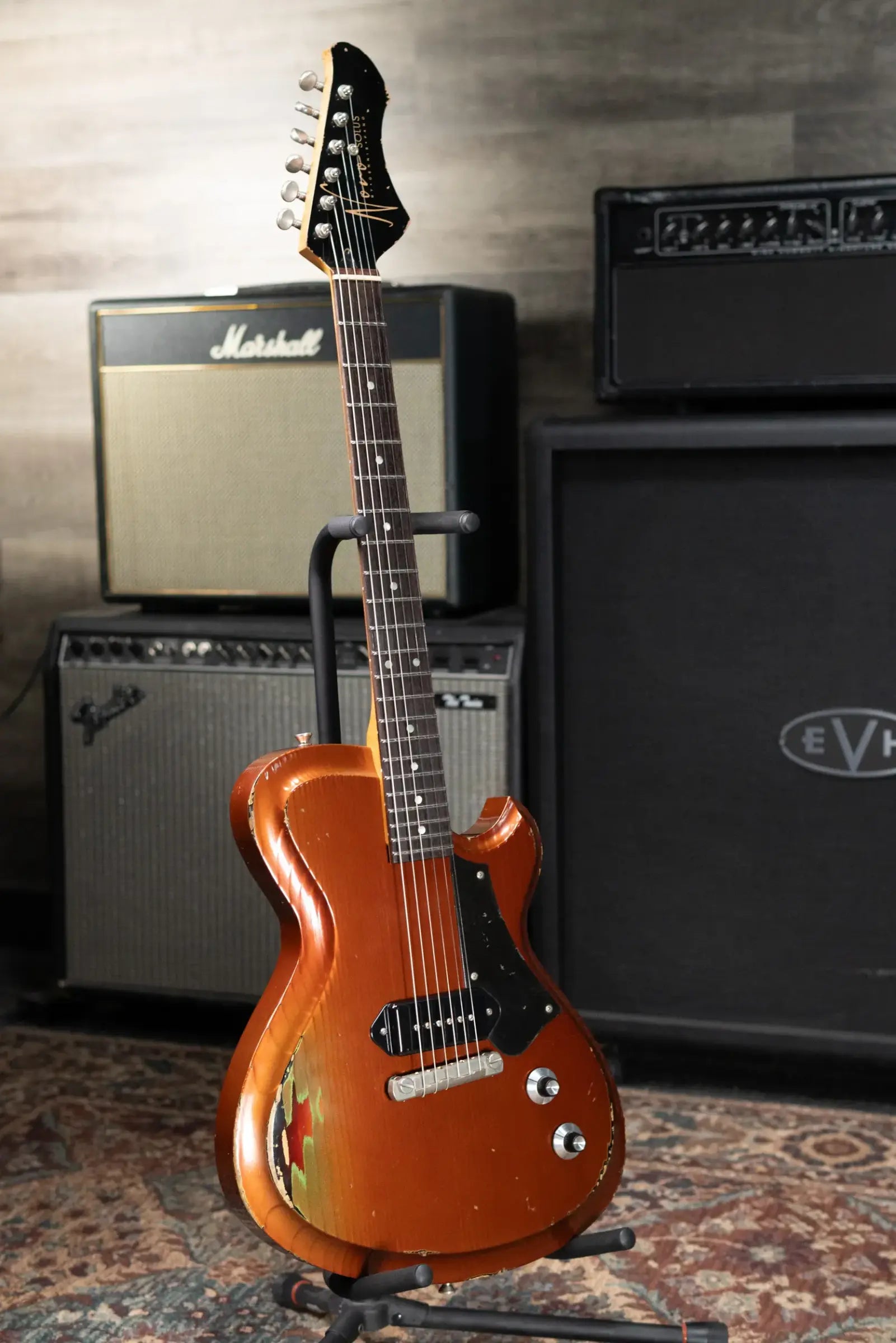 Novo Custom Shop Solus M1 Electric Guitar - Copper over '64 3-Tone Burst with Gig Bag