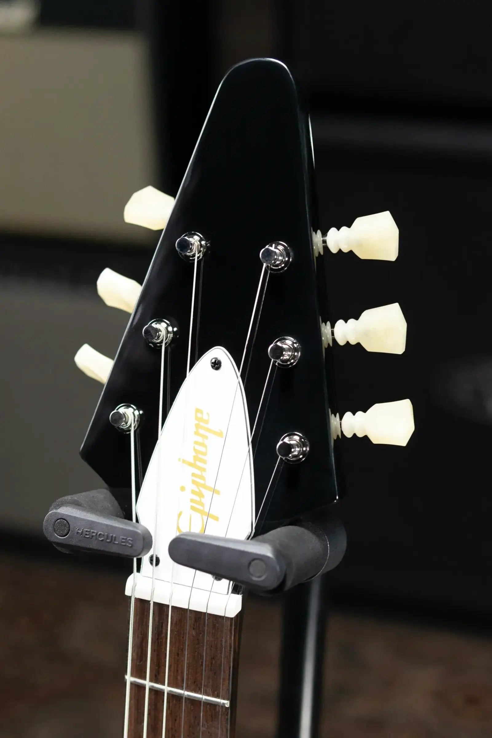 Epiphone Jimi Hendrix "Love Drops" Flying V Electric Guitar - Ebony with Hardshell Case