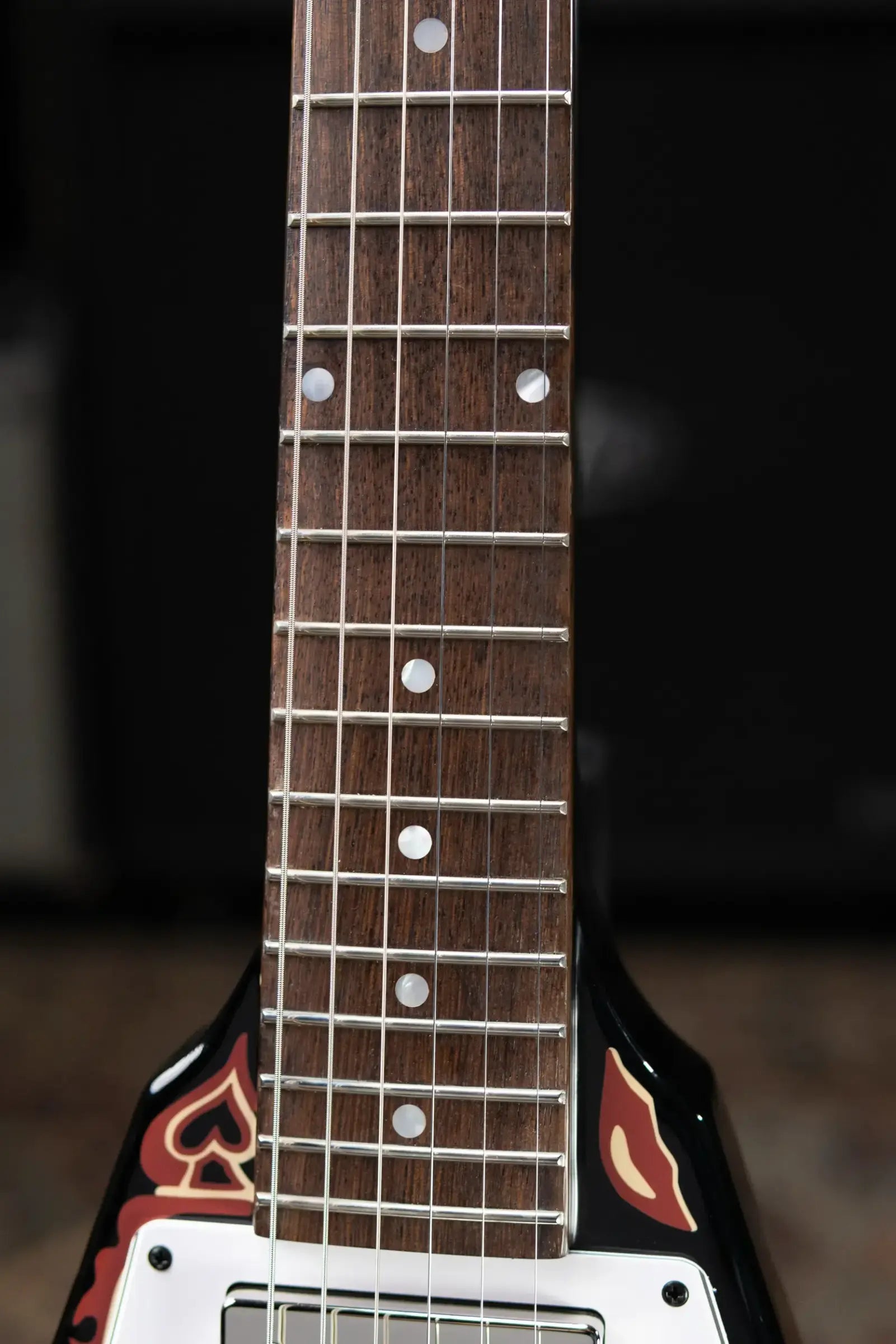 Epiphone Jimi Hendrix "Love Drops" Flying V Electric Guitar - Ebony with Hardshell Case