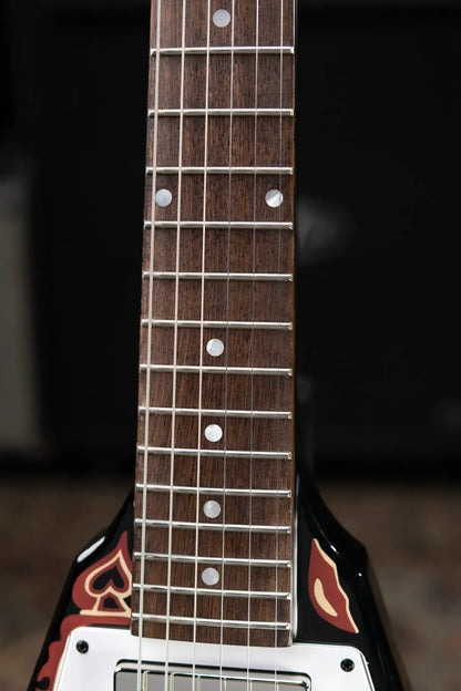 Epiphone Jimi Hendrix "Love Drops" Flying V Electric Guitar - Ebony with Hardshell Case