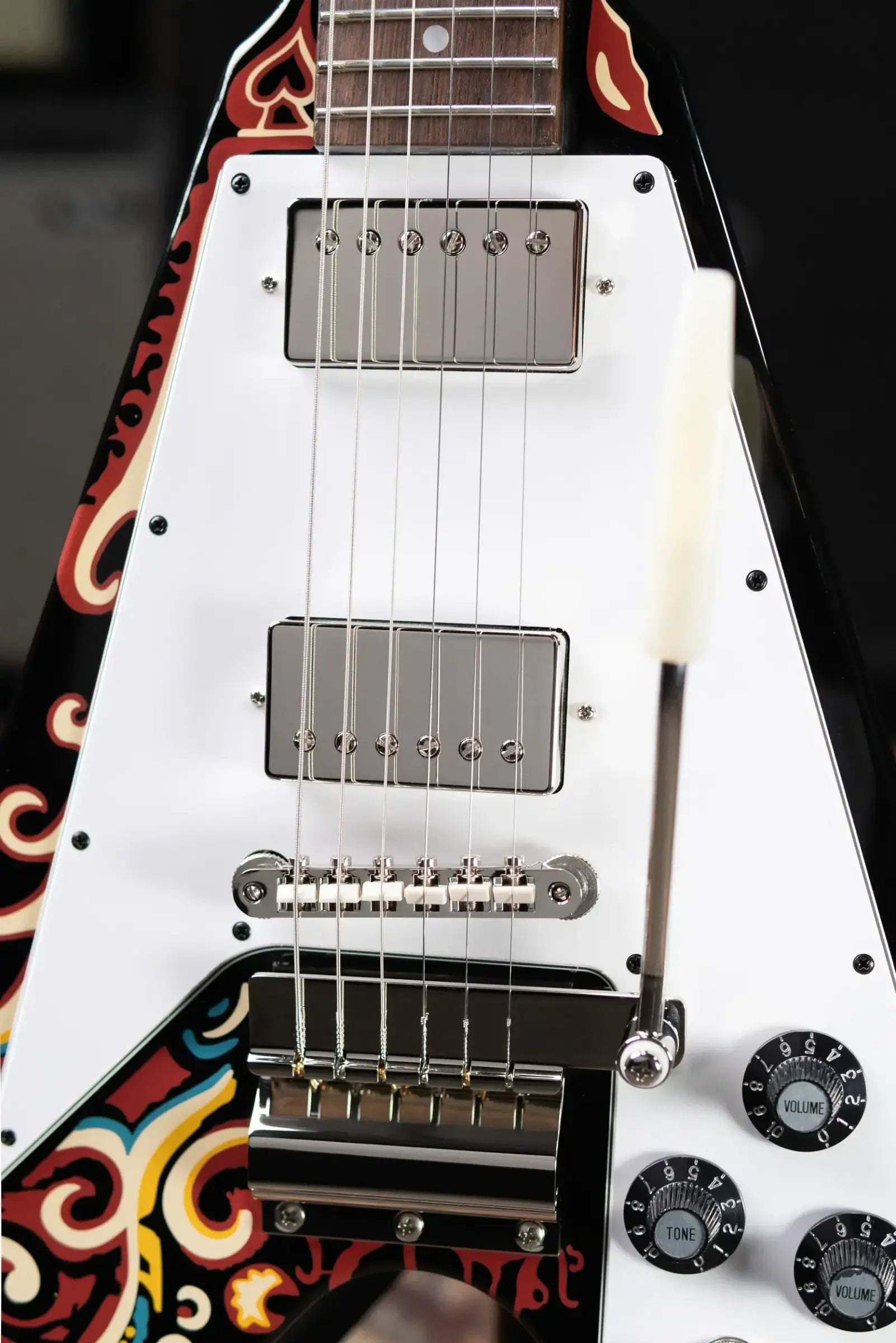 Epiphone Jimi Hendrix "Love Drops" Flying V Electric Guitar - Ebony with Hardshell Case