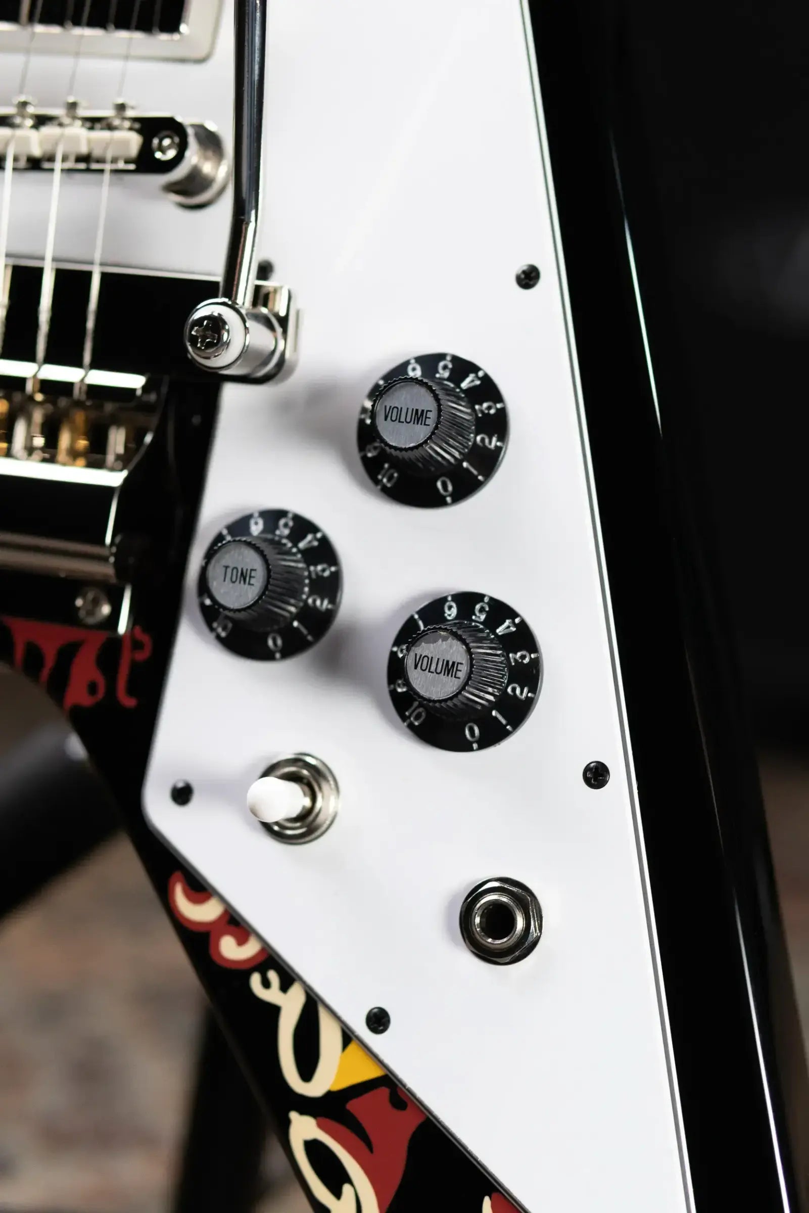 Epiphone Jimi Hendrix "Love Drops" Flying V Electric Guitar - Ebony with Hardshell Case